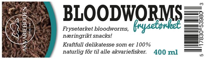 Hovedbilde Frysetørket Bloodworms - 400ml 