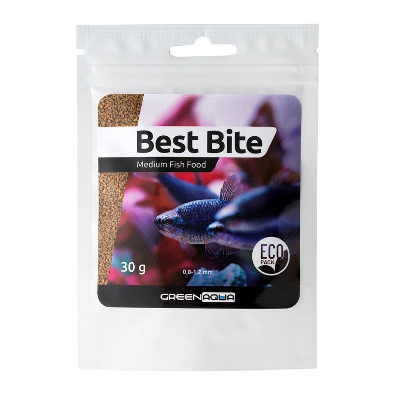 Green Aqua Best Bite Medium EcoPack - granulated fish food - 30 